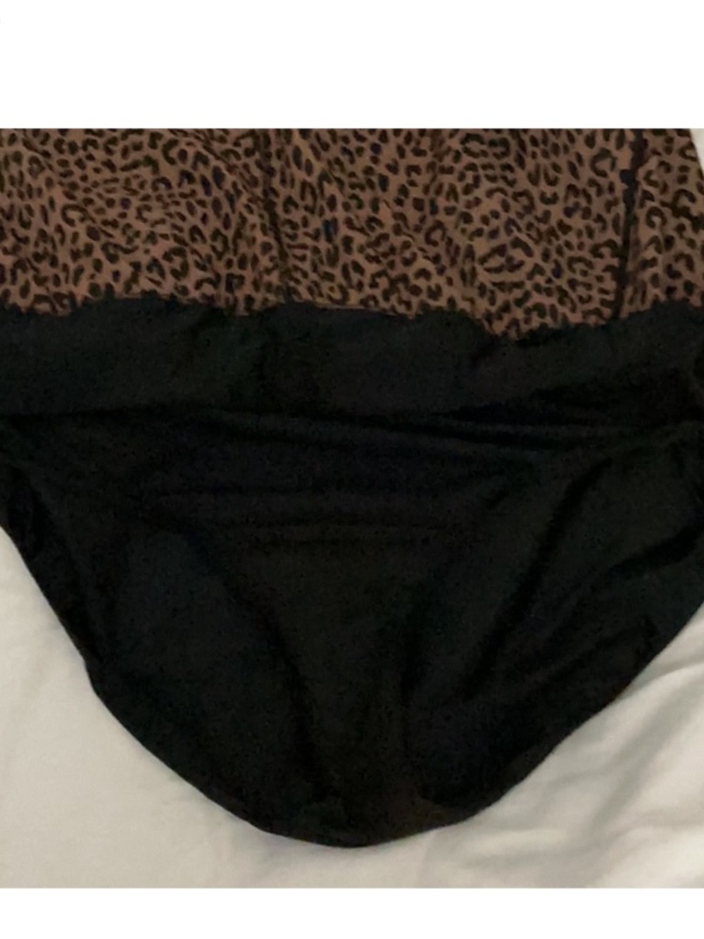 Women's Lands' End Plus 18 Brown Black Leopard Print Athletic Shorts - Picture 10 of 12